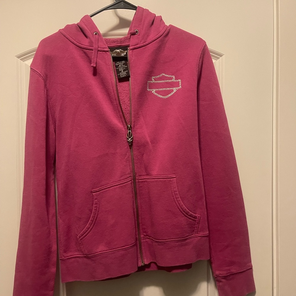 Pink Harley Davidson hoodie size large